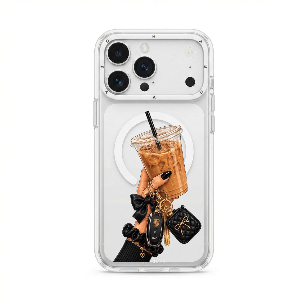 قاب قهوه خنک Cool Coffee با مگ سیف قاب ناب ghabnaab آیفون